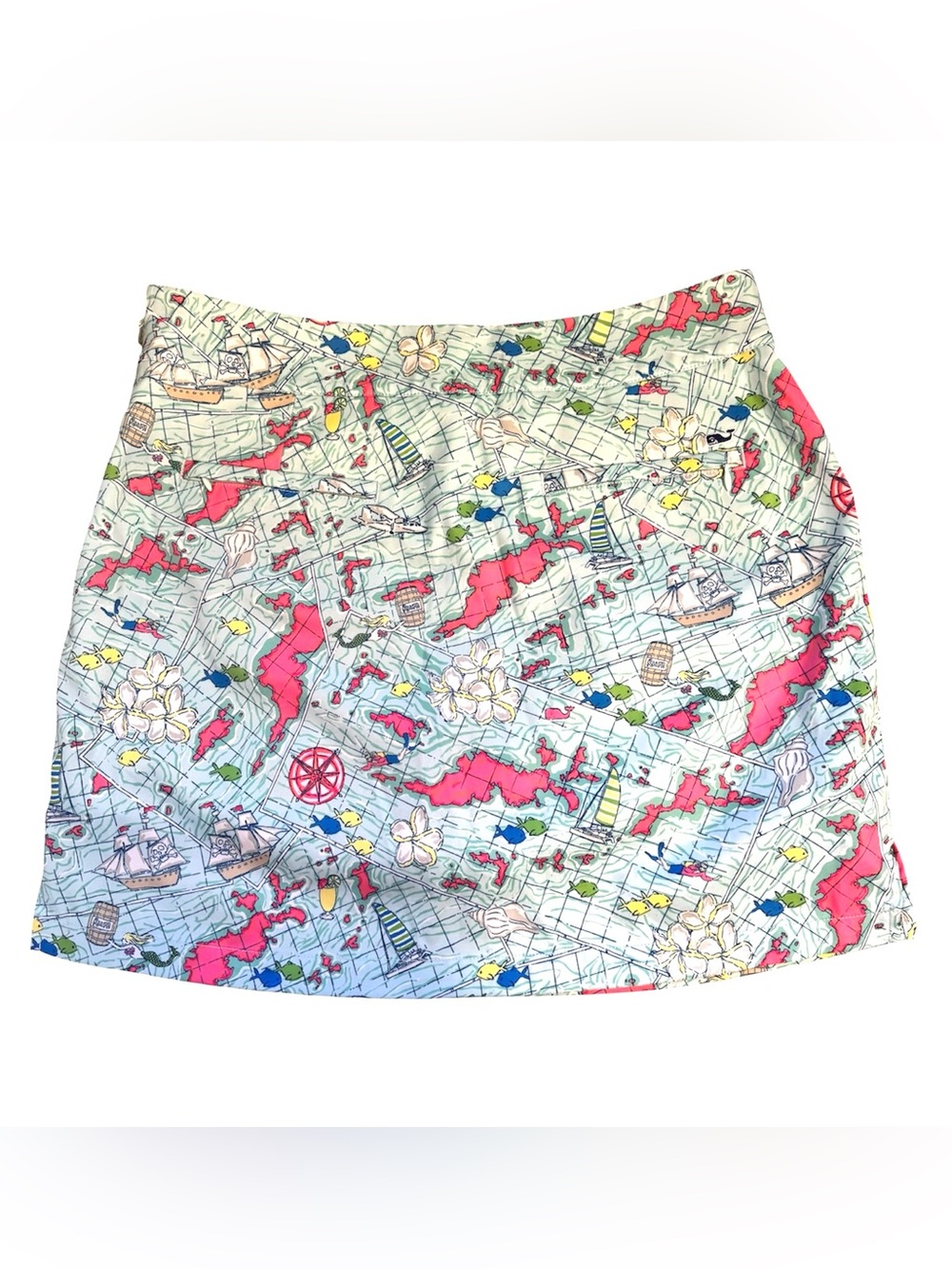Vineyard vines nautical map blue pink tennis golf prep women’s skort size 8 - Picture 2 of 6
